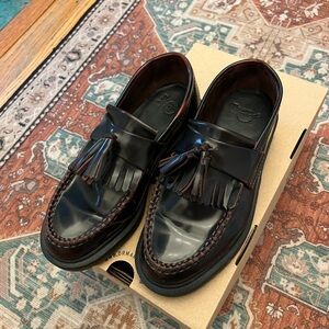 Dr. Martens Adrian cherry red tassel loafers